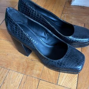 Katy Perry Faux Snakeskin Chunky Pumps